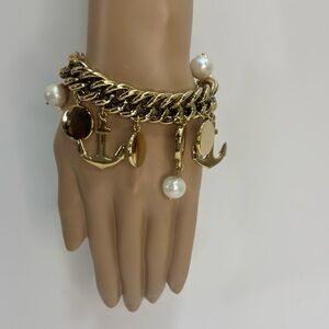 Woman Charm Bracelet Made Of Brass With Beads